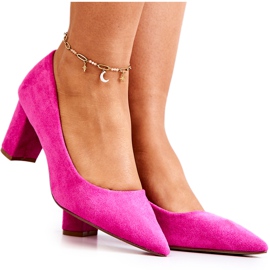 PS1 Escarpins en daim sur un bar Abbey Fuchsia rose