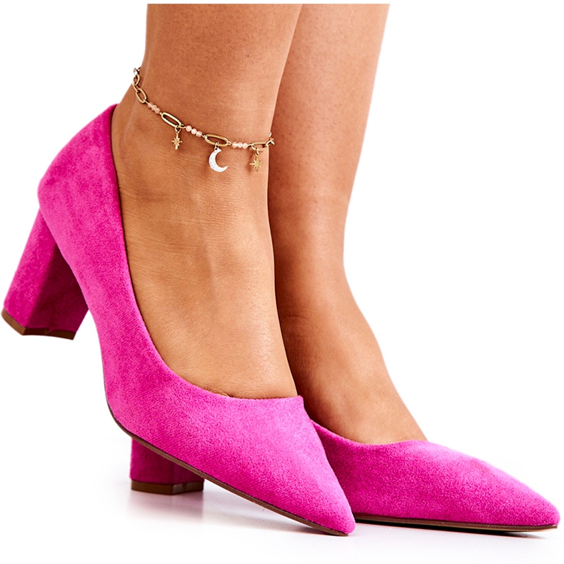 PS1 Escarpins en daim sur un bar Abbey Fuchsia rose