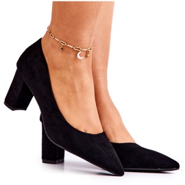 PS1 Escarpins en daim Bloc de talon Black Abbey le noir