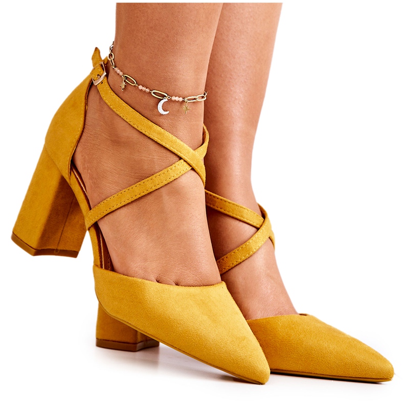 PS1 Escarpins à Talons Pour Femmes En Spitz Jaune Future