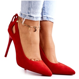 PS1 Escarpins Femme En Daim Avec Spitz Rouge Leven