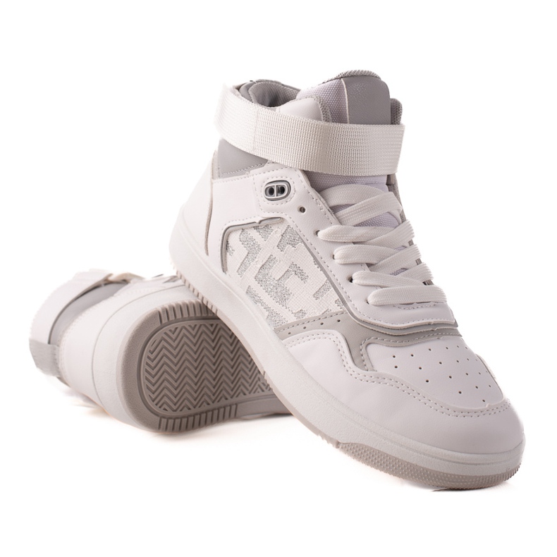 TRENDI Baskets Velcro confortables blanche