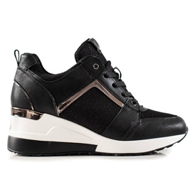 TRENDI Baskets compensées légères noir