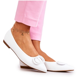 PS1 Ballerines En Cuir En Spitz Blanc Rachelle