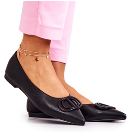 PS1 Ballerines En Cuir En Spitz Noir Rachelle le noir