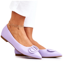 PS1 Ballerines En Cuir En Spitz Violet Rachelle