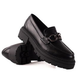 Mocassins à la mode sur la plateforme LA.FI le noir