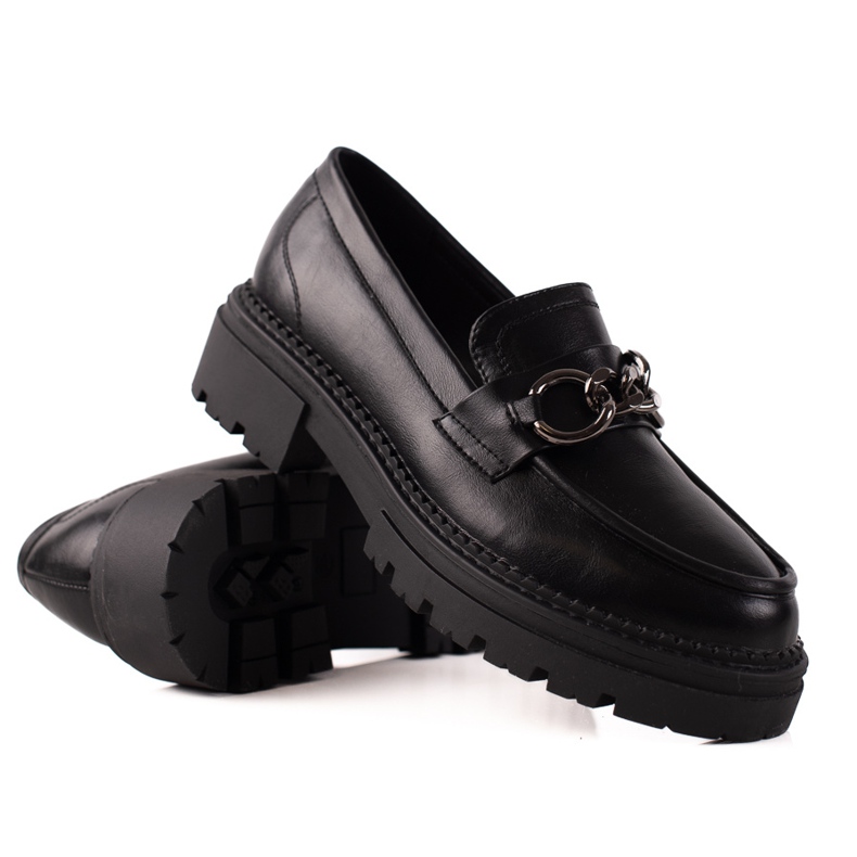 Mocassins à la mode sur la plateforme LA.FI le noir