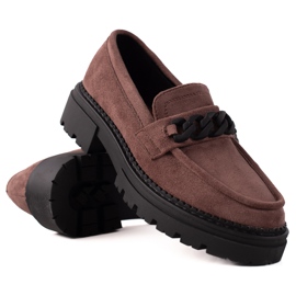 LA.FI Mocassins en Daim Marron brun noir