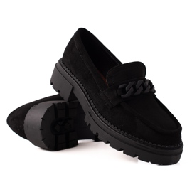LA.FI Mocassins en Daim Noir le noir