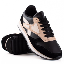 TRENDI Chaussures de sport décontractées beige noir
