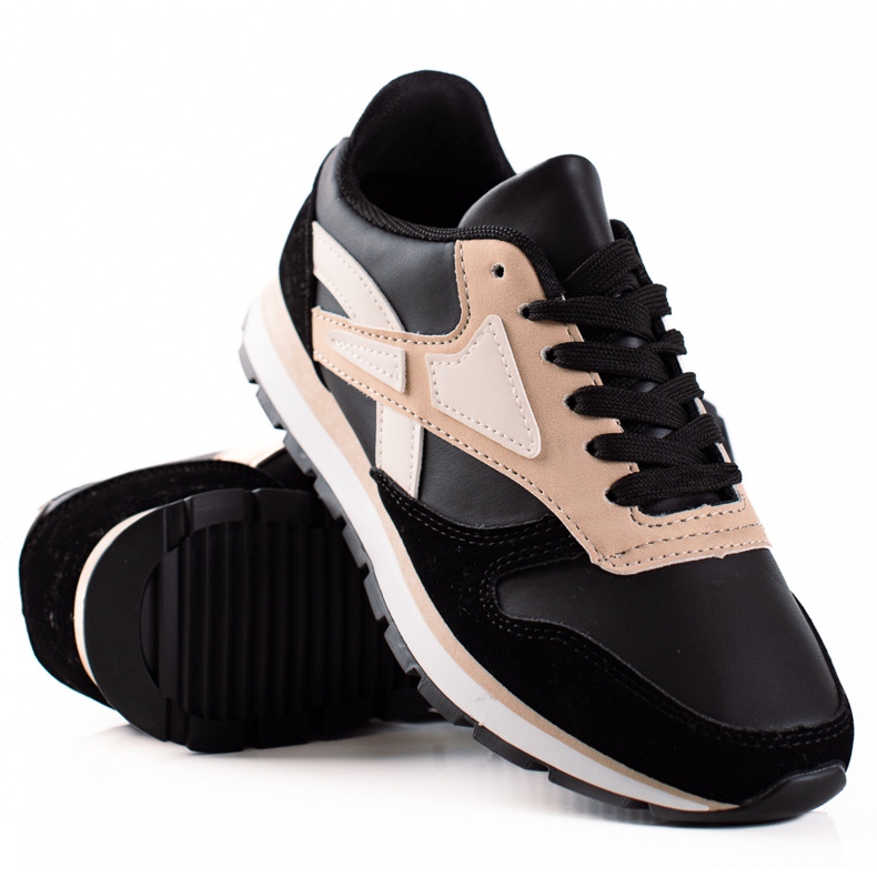 TRENDI Chaussures de sport décontractées beige le noir