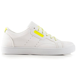 TRENDI Chaussures de sport légères en cuir écologique blanc jaune