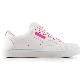 TRENDI Chaussures de sport légères en cuir écologique blanc rose