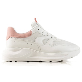 TRENDI Baskets classiques BLANCHES ET ROSE