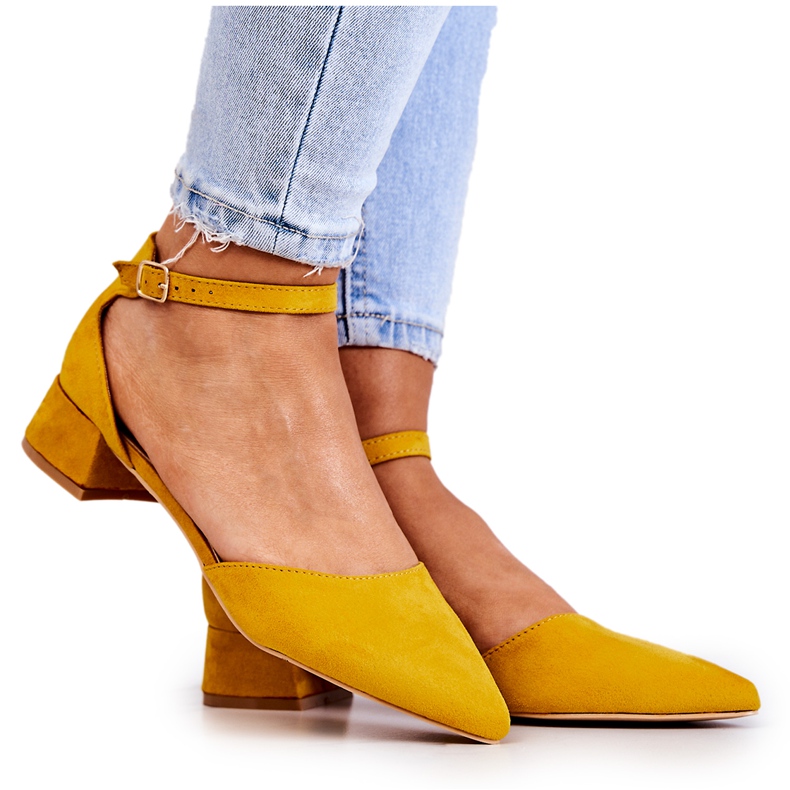WS1 Escarpins En Daim Jaune Spitz Calliope