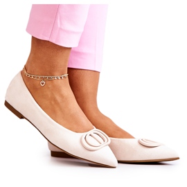 PS1 Ballerines En Daim Spitz Beige Clair Neriso