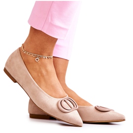 PS1 Ballerines En Daim Beige Spitz Neriso