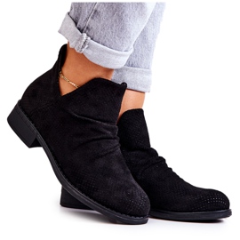 PS1 Boots froissées ajourées Noir Cynthia