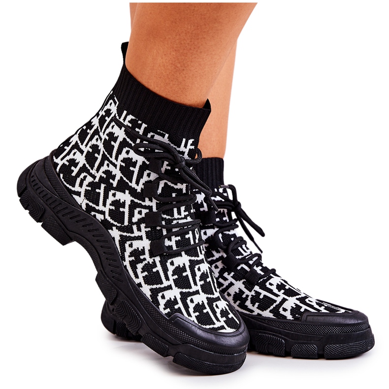 FM1 Chaussettes de sport Kandice noires et blanches le noir