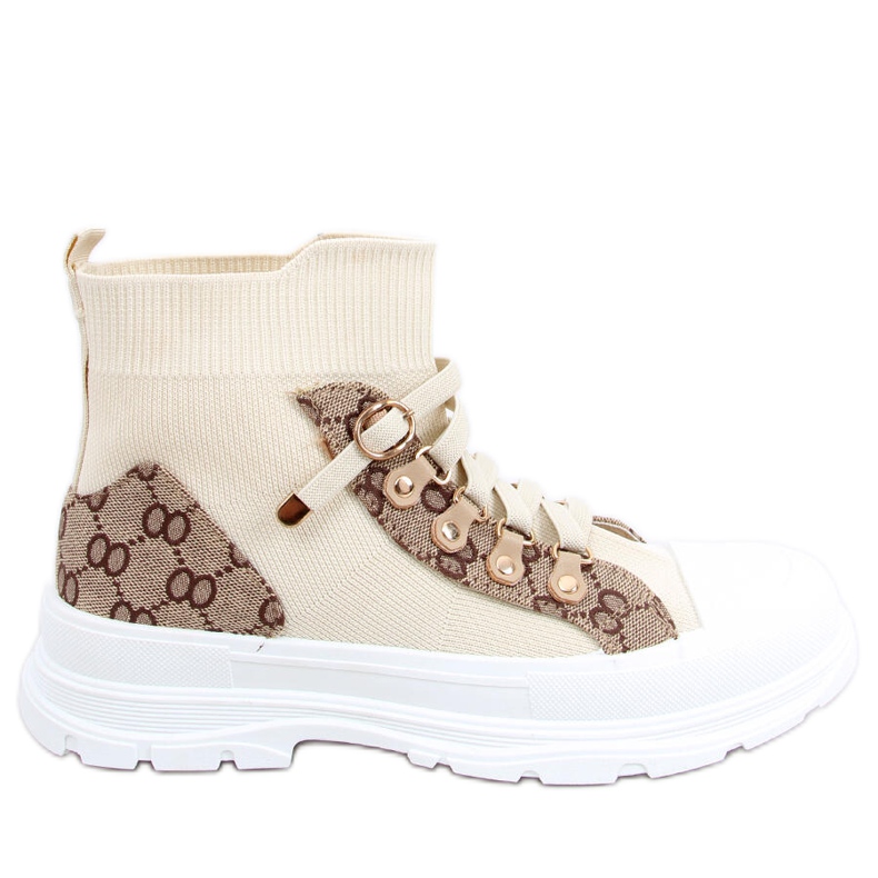 Baskets chaussette cheville Reta Beige brun Baskets chaussette cheville Reta Beige brun