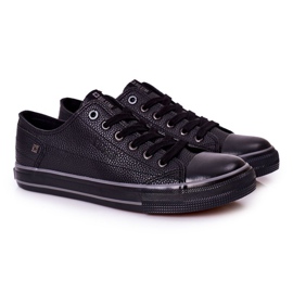 Baskets en cuir pour hommes Big Star II174002 Noir le noir