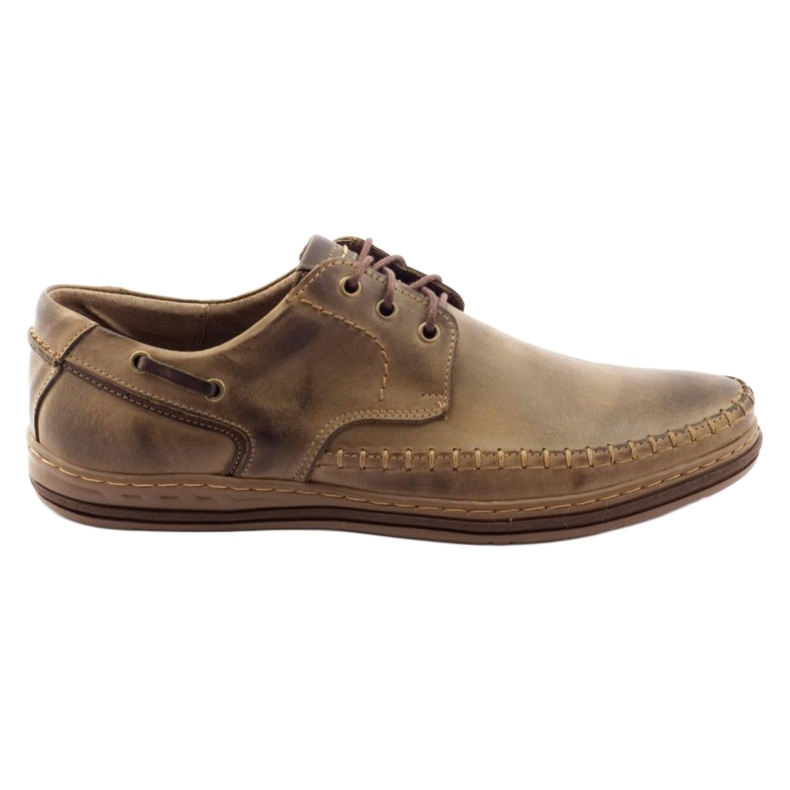 Polbut Chaussures homme en cuir J44PŁ marron brun