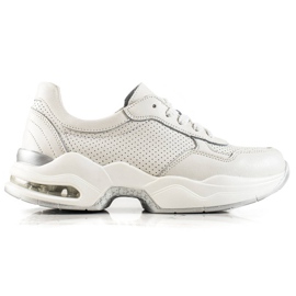 Goodin Baskets en cuir ajouré blanc