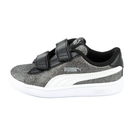 Puma Smash V2 Glitz Glam Jr 367380 04 le noir argent
