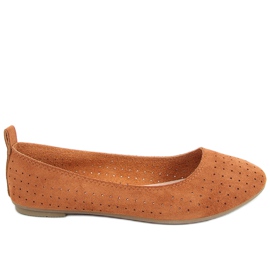Amela Camel ballerines ajourées brun