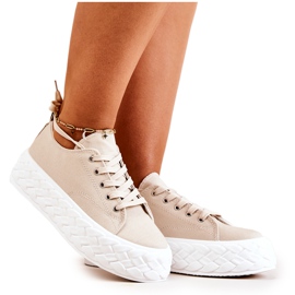 PS1 Sneakers On A Massive Platform Beige Clair Suzane