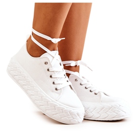 PS1 Baskets sur une plate-forme Suzane blanche massive