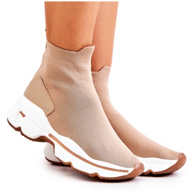 Chaussures de Sport Chaussette Haute Beige Bailee