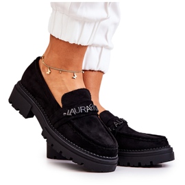 PL5 Mocassins Daim Lettres La.Fi Noir Jenefer le noir
