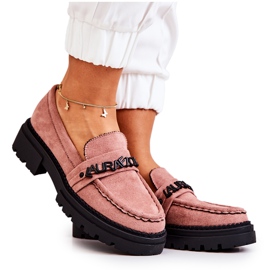 PL5 Mocassins Daim Lettres La.Fi Dirty Pink Jenefer rose