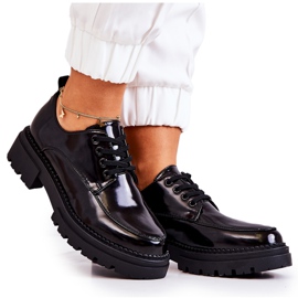 PL5 Chaussures Laquées à Lacets La.Fi Noir Joselin