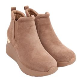 Bottines compensées Florens Kaki brun