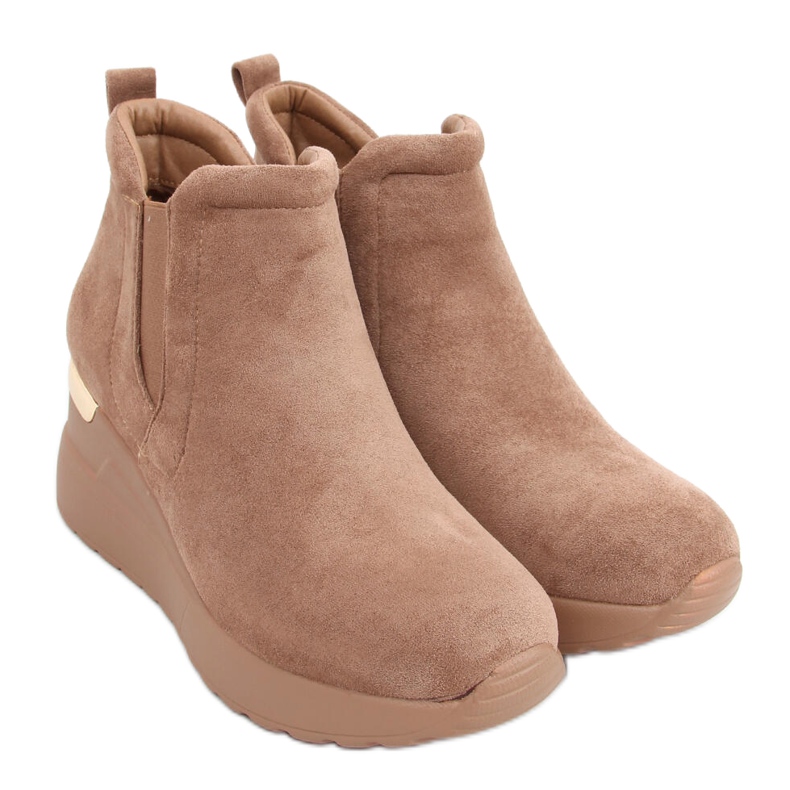 Bottines compensées Florens Kaki brun