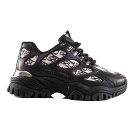 TRENDI Baskets noires sur la plateforme le noir