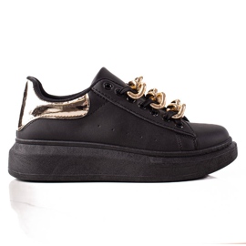 TRENDI Sneaks à la mode avec une chaîne le noir