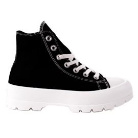 TRENDI Baskets hautes sur la plate-forme noir