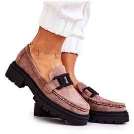 PL5 Mocassins En Daim Avec Décoration La.Fi Cappucino Laurene brun