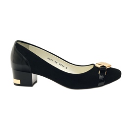 Escarpins noirs avec une décoration Neścior dorée jaune