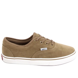 Baskets femme en daim Lovis Taupe brun vert