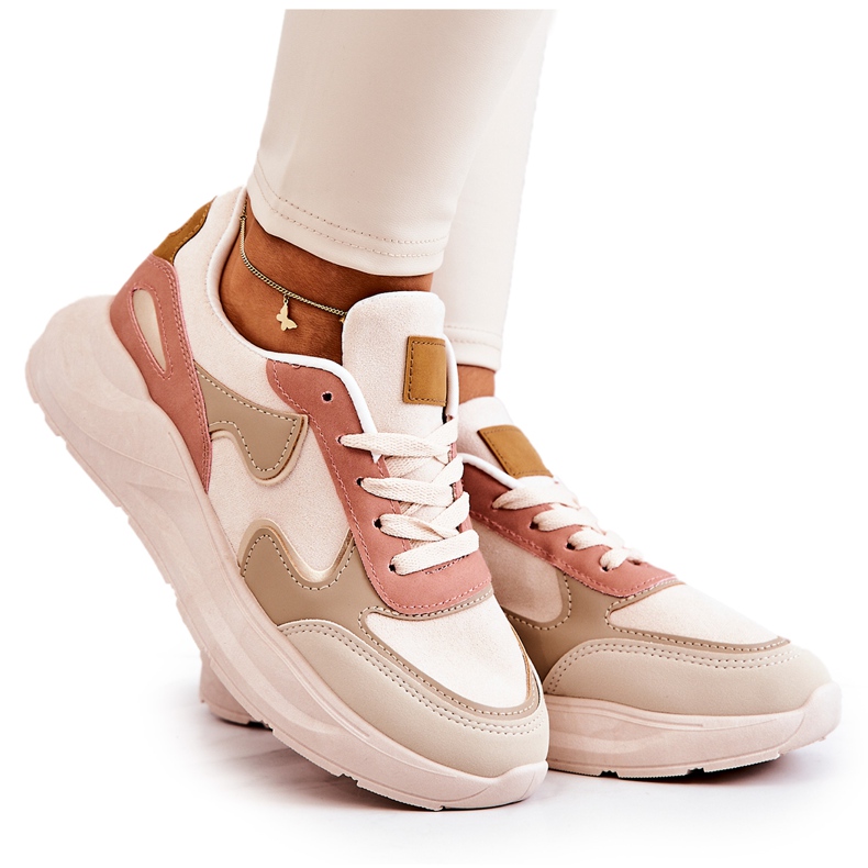 PS1 Chaussures de sport femme Baskets Beige-Rose Bethell