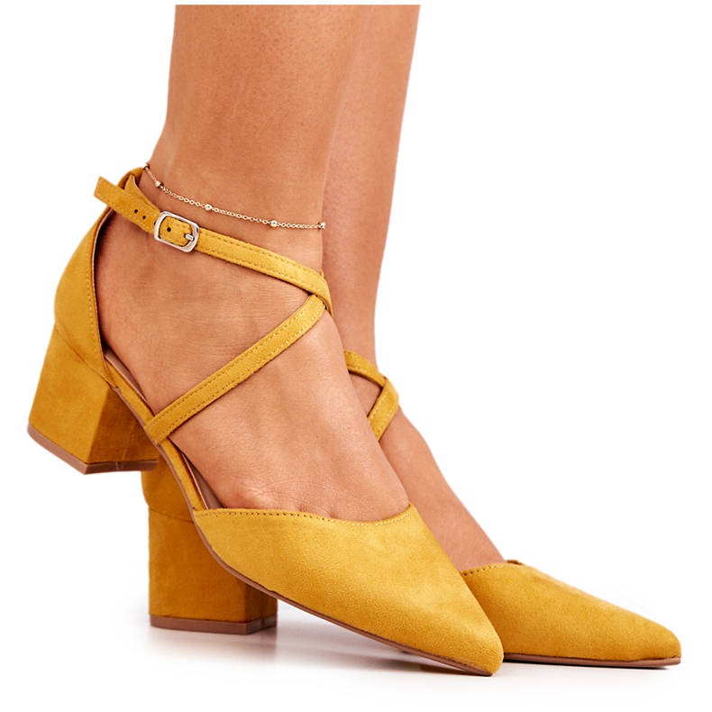 PS1 Escarpins En Daim On A Bar En Spitz Yellow Shelley jaune