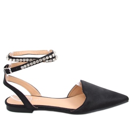 Ballerines élégantes avec pierres Dust Black le noir