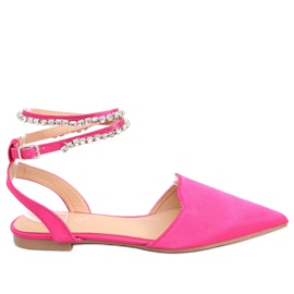Ballerines élégantes avec pierres Dust Fuchsia rose