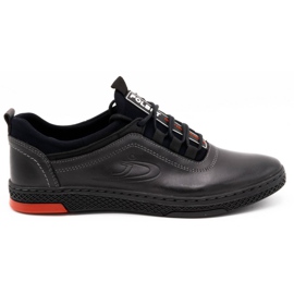 Polbut Chaussures décontractées en cuir pour hommes K24, gris