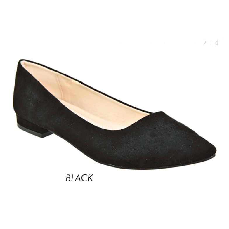 News Ballerines Élégantes en Daim Noir 20BL35-2140 le noir